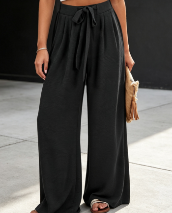 Flowy High-Waisted Palazzo Trousers with Wide Leg