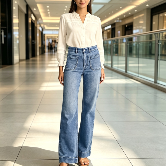 High-Waisted Baggy Sweatpants with Wide Leg