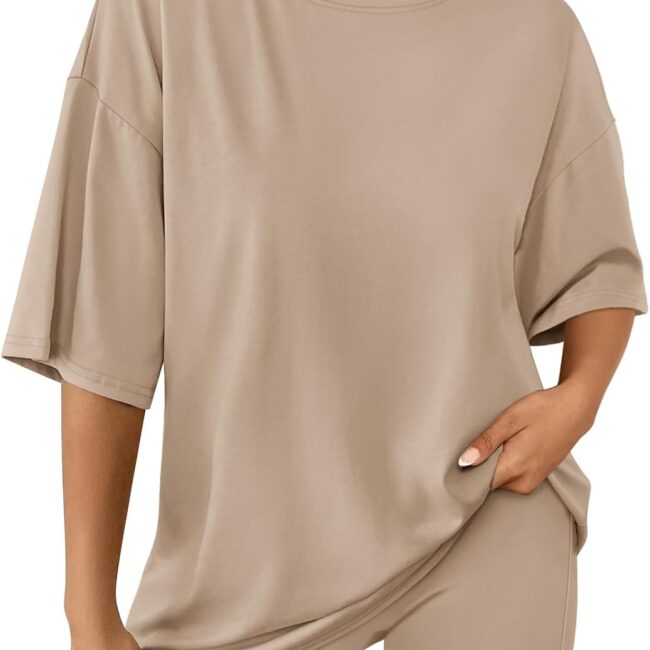 Women's Oversized T-Shirt and Biker Shorts Set