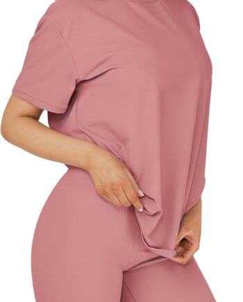 Women's Oversized Tee and Biker Shorts Lounge Set