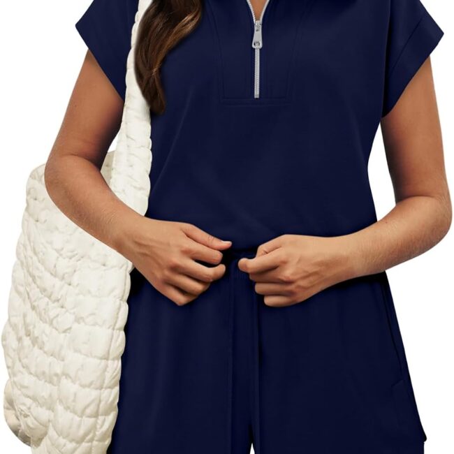 Women's Short Sleeve Top and Shorts Lounge Set