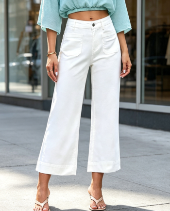 High-Waisted Cropped Flare Jeans with Style