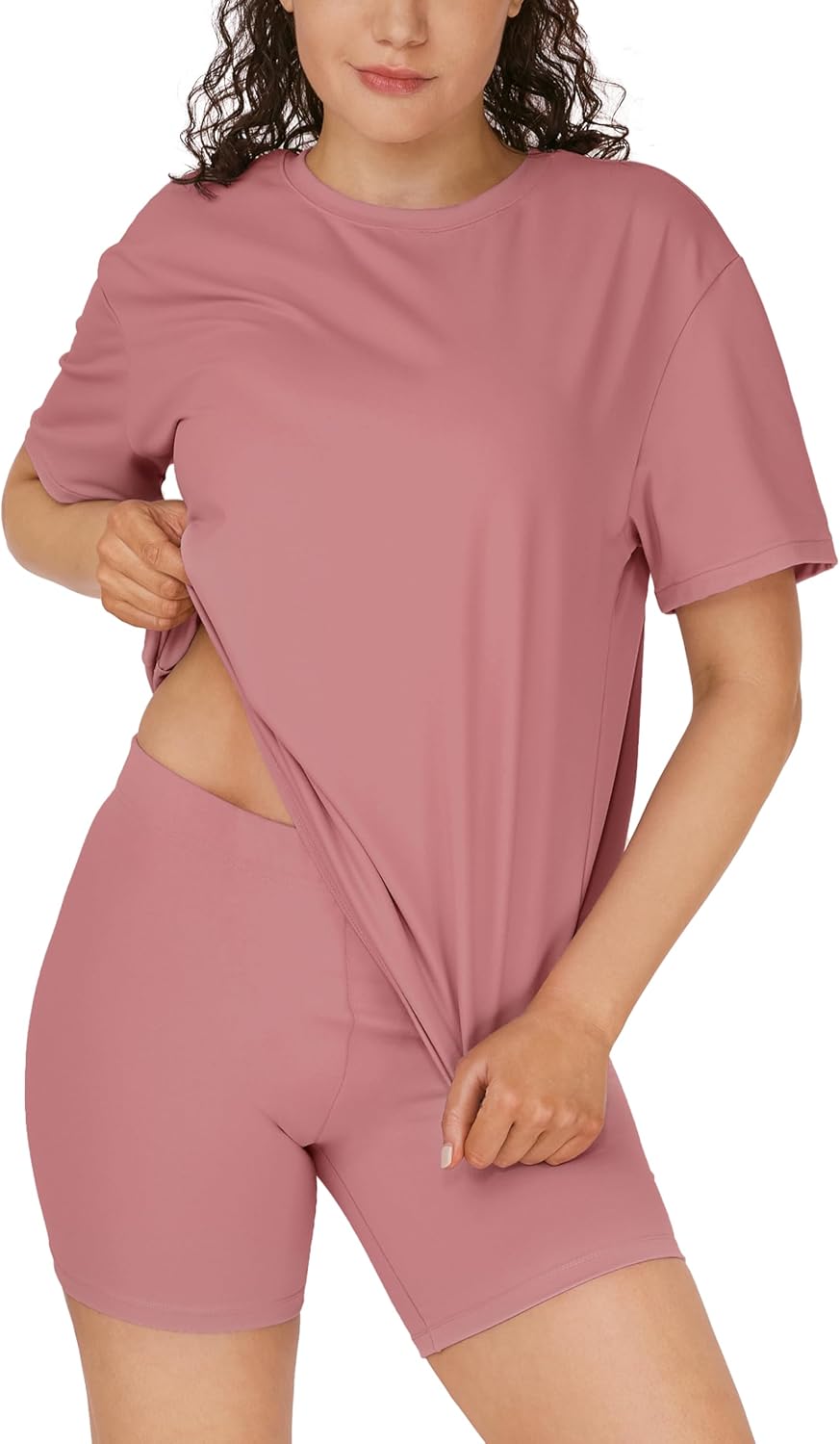 Women's Oversized Tee and Biker Shorts Lounge Set